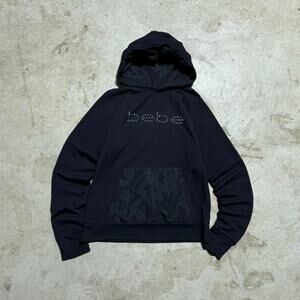 Black Bebe Sport Bedazzled Hoodie
